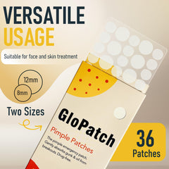 GloPatch transparent patch blended on the face for daytime makeup use.