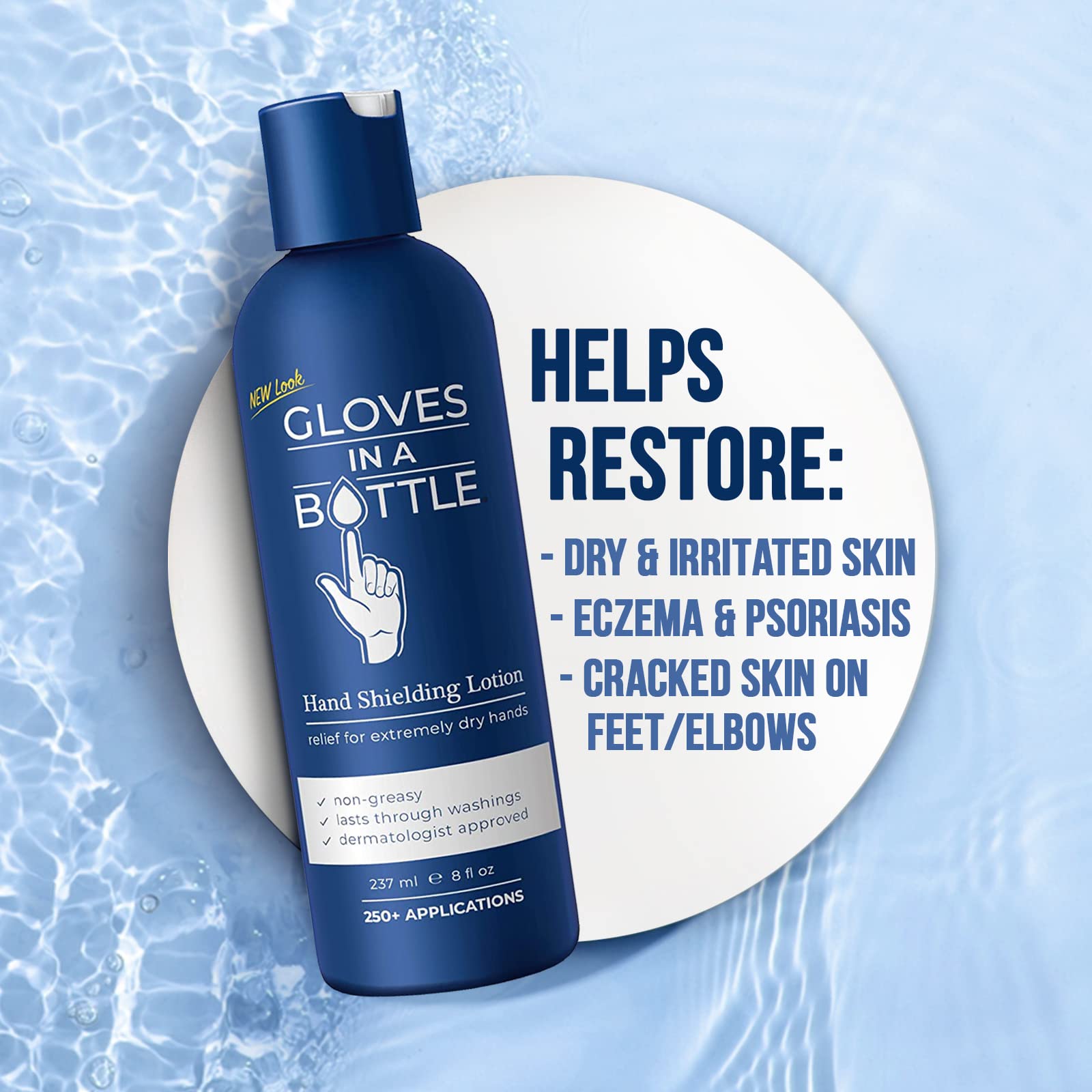 Gloves In A Bottle dermatitis-rash-relief cream texture on skin.