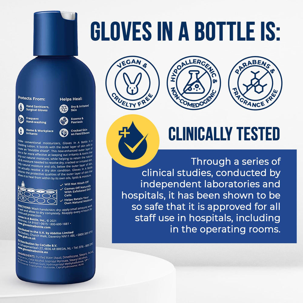 Gloves In A Bottle suitable for sensitive skin and family use.