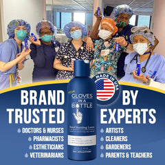 Gloves In A Bottle skin-barrier texture suggests protective layer formation.