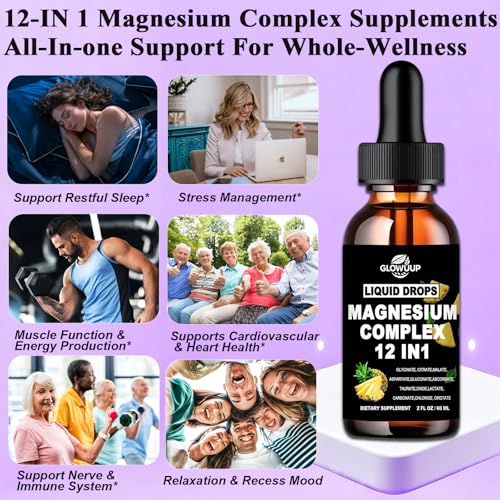 Packaging and ingredients of magnesium 12-in-1 complex liquid drops