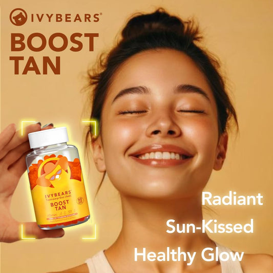 Beta-carotene ingredient and label for Glow Tanning Gummies