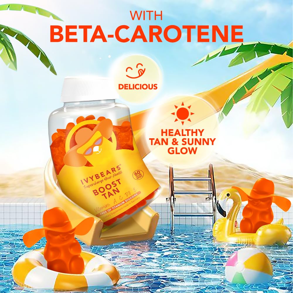 Vegan and Made in Germany Glow Tanning Gummies packaging