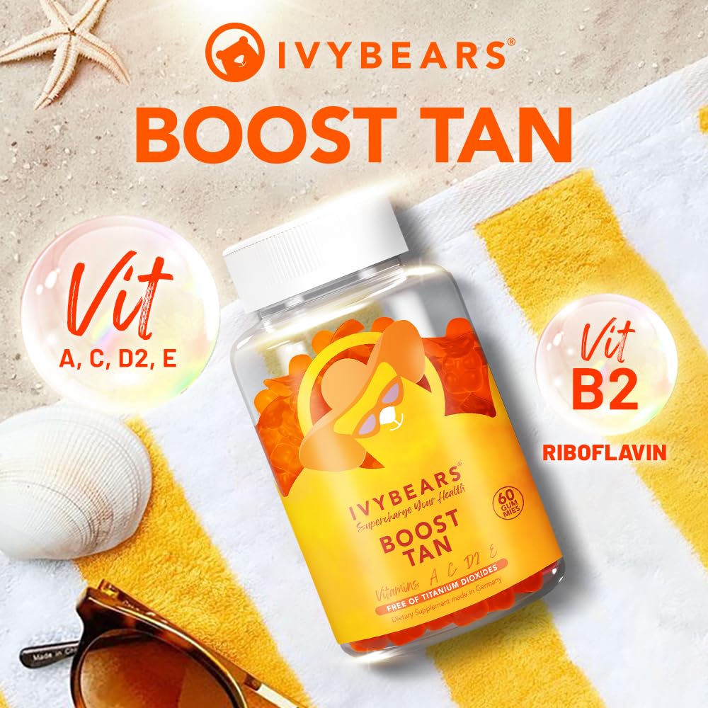 Vitamins A, C, D2 and E for Glow Tanning Gummies