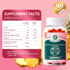 Two pineapple-flavored gummies on a white background