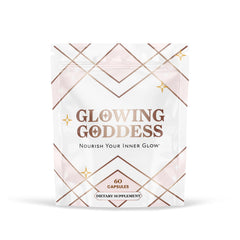 Glowing Goddess beef organ capsules in a bottle, supporting daily nourishment and vitality.