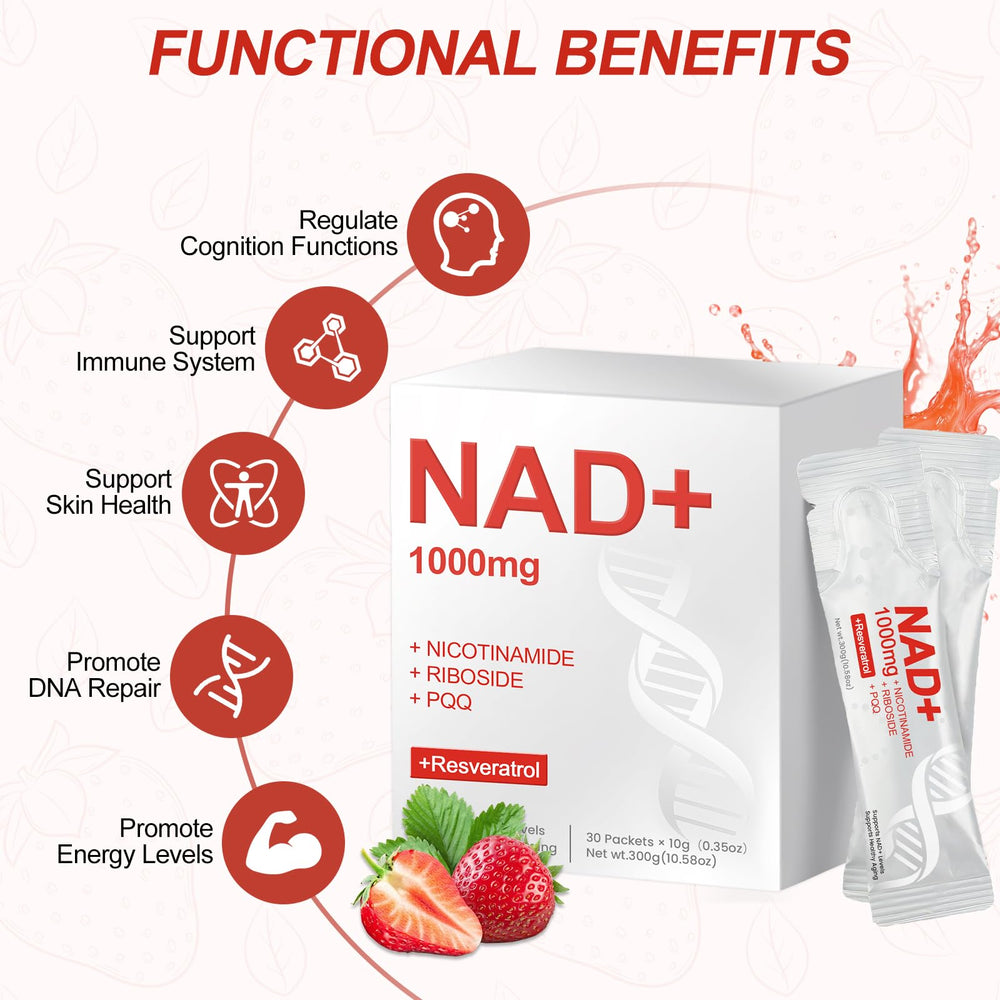 Ingredients panel for Glowshave NAD1000mg Liquid Packets