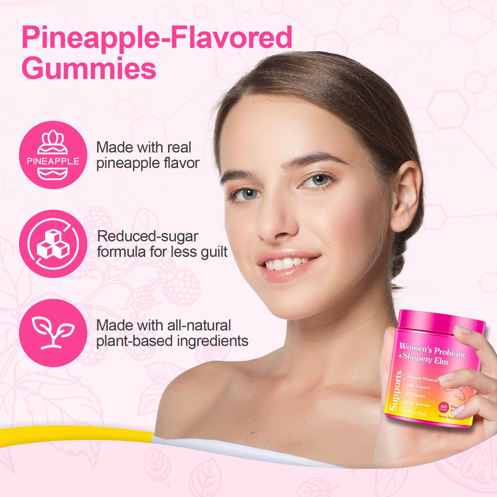 Travel-friendly, portable bottle of Glowshave gummies
