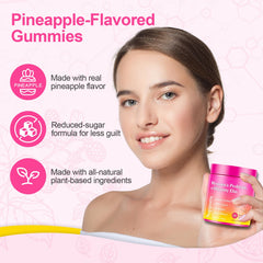 Travel-friendly, portable bottle of Glowshave gummies