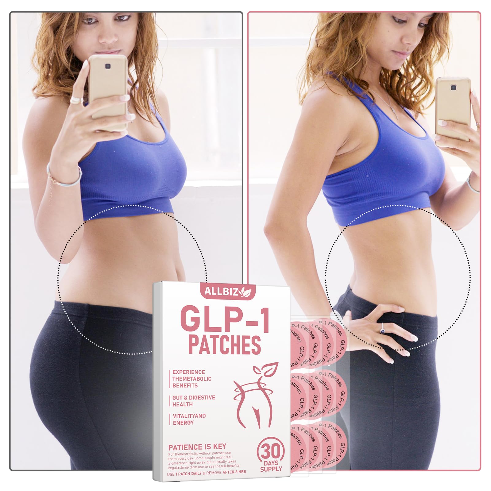 Individual GLP-1 patches shown for daily use
