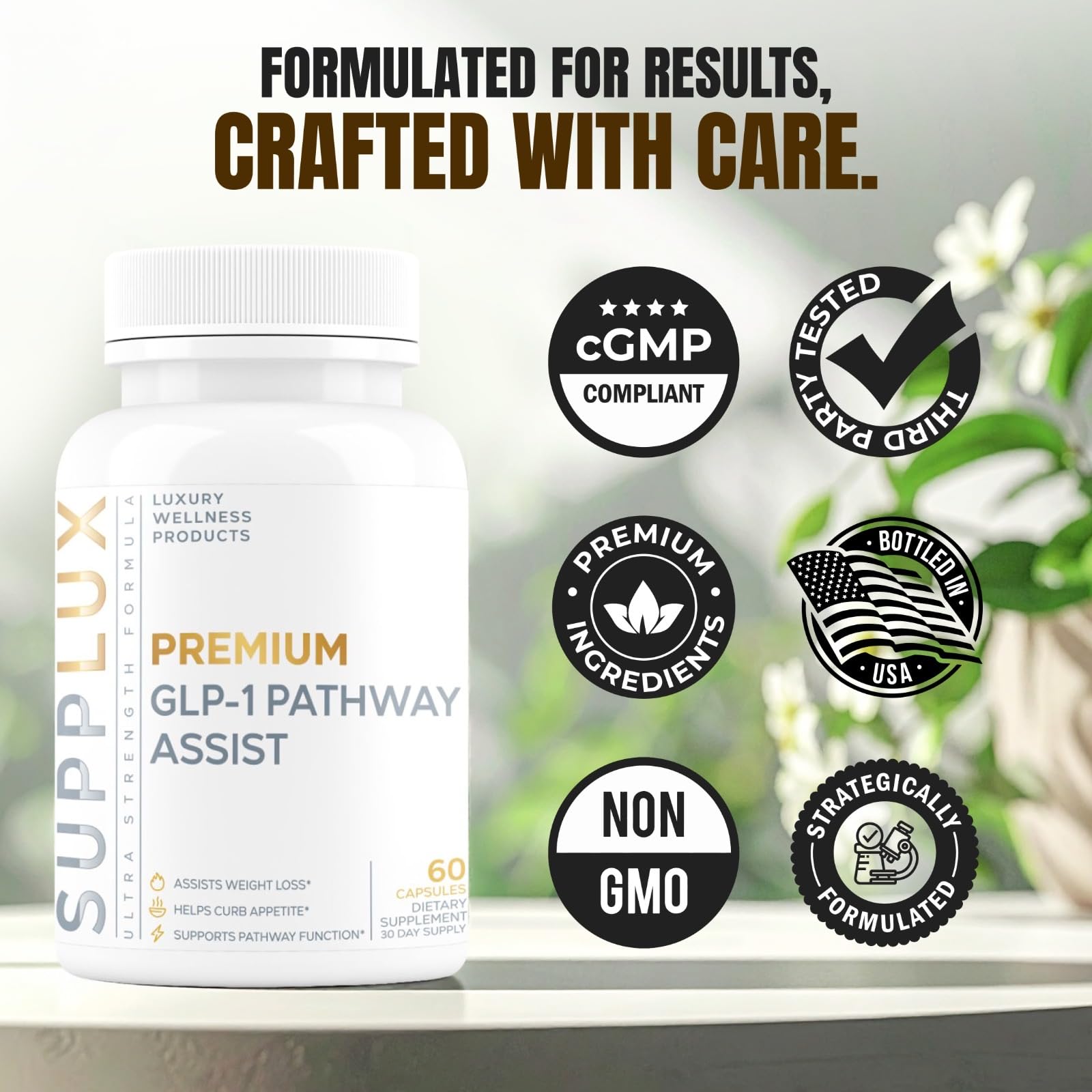 Diet and weight management concept featuring GLP-1 Pathway Assistance