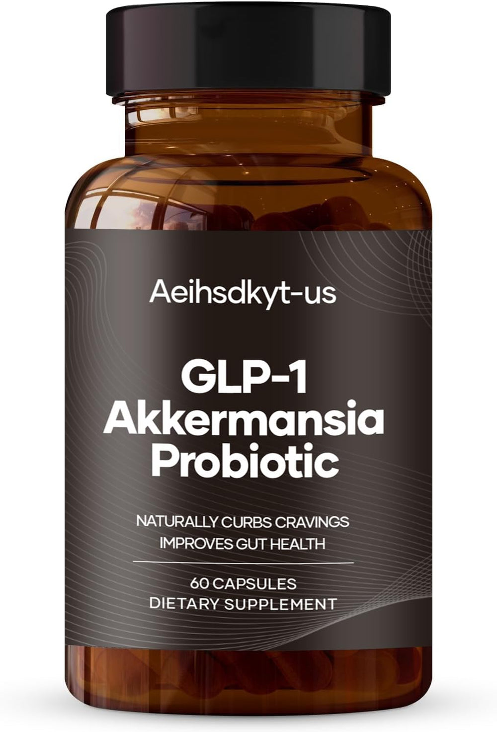 GLP-1 supplement hero image with bottle and 60 capsules for men and women