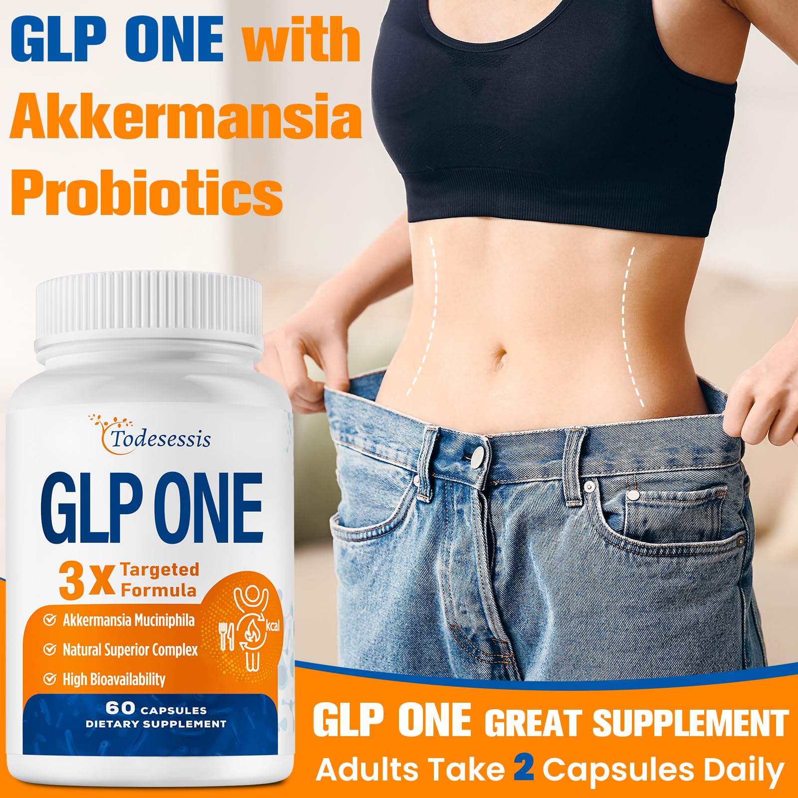 Digestive health concept with probiotics graphic