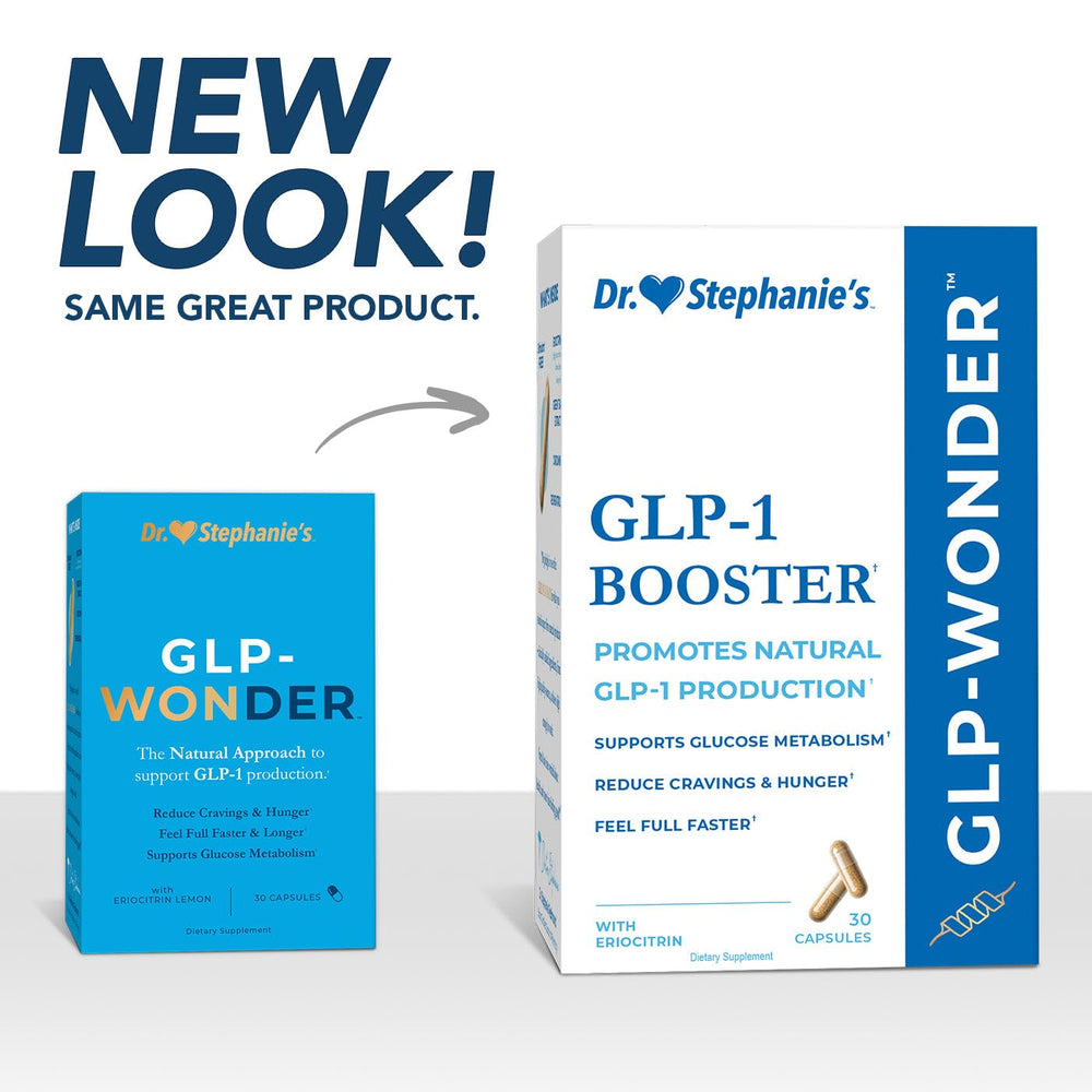 GLP-1 boosting capsules laid out on a white surface
