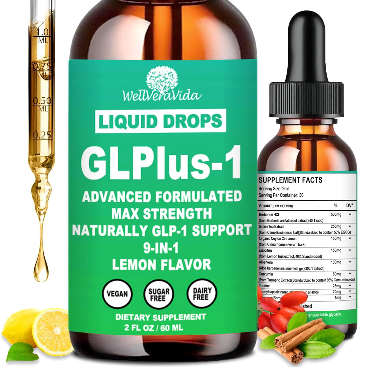 GLP-1 Drops bottle and packaging