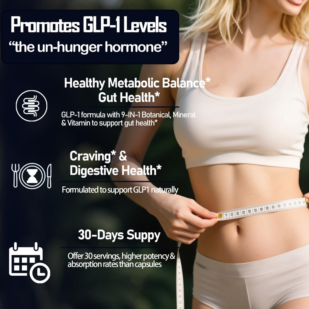 GLP-1 Drops lemon-flavored liquid bottle for easy dosing.