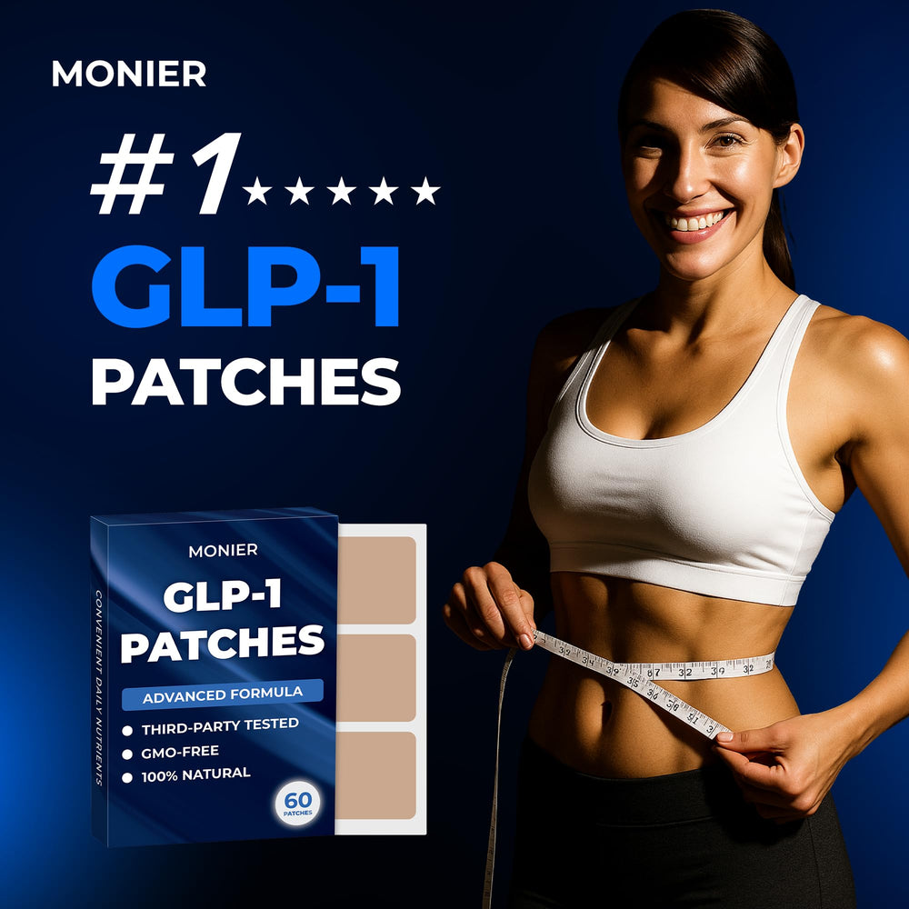 GLP-1 patch adhered to skin
