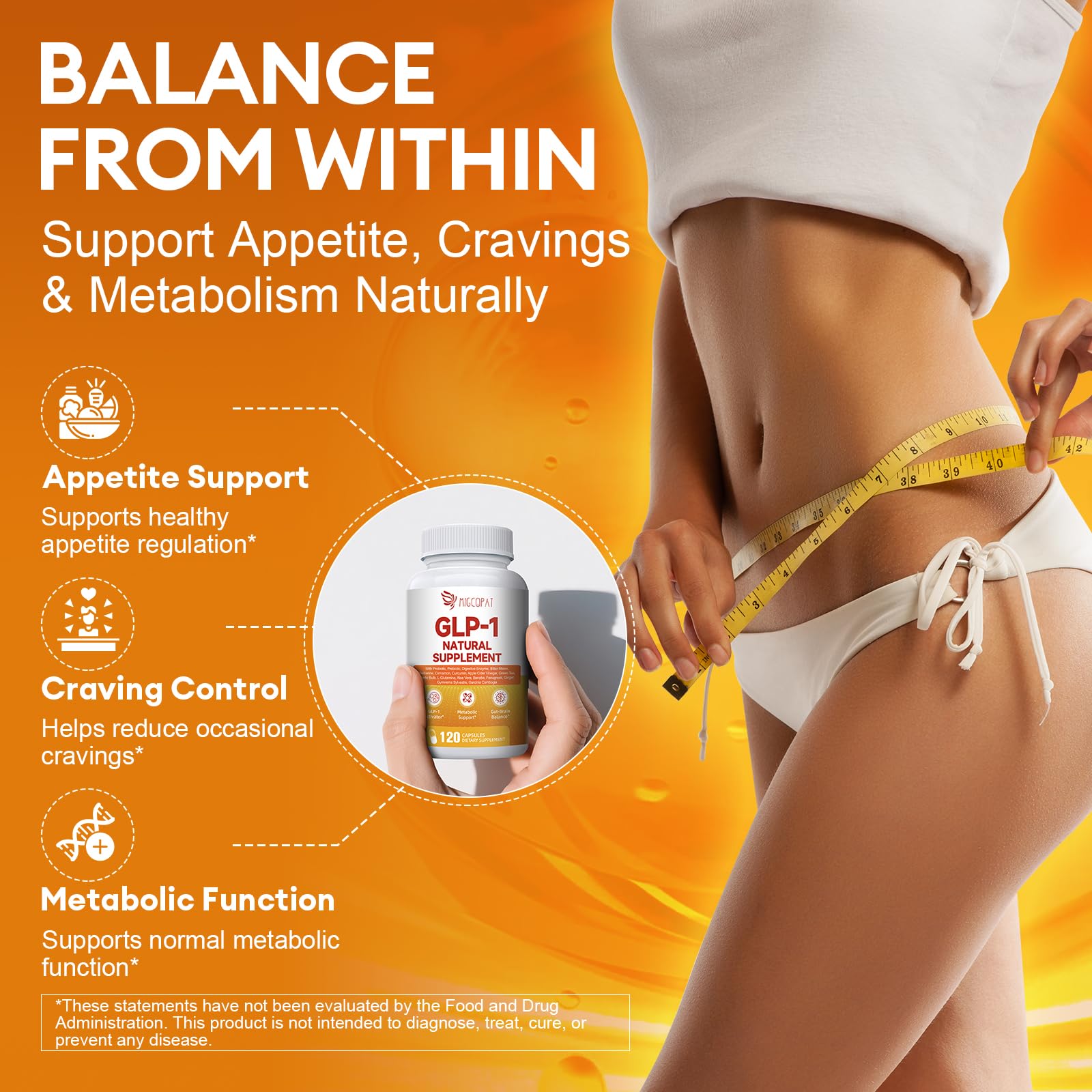 Triple prebiotic fiber blend in GLP-1 formula