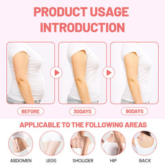 Patch applied to skin on the abdomen area