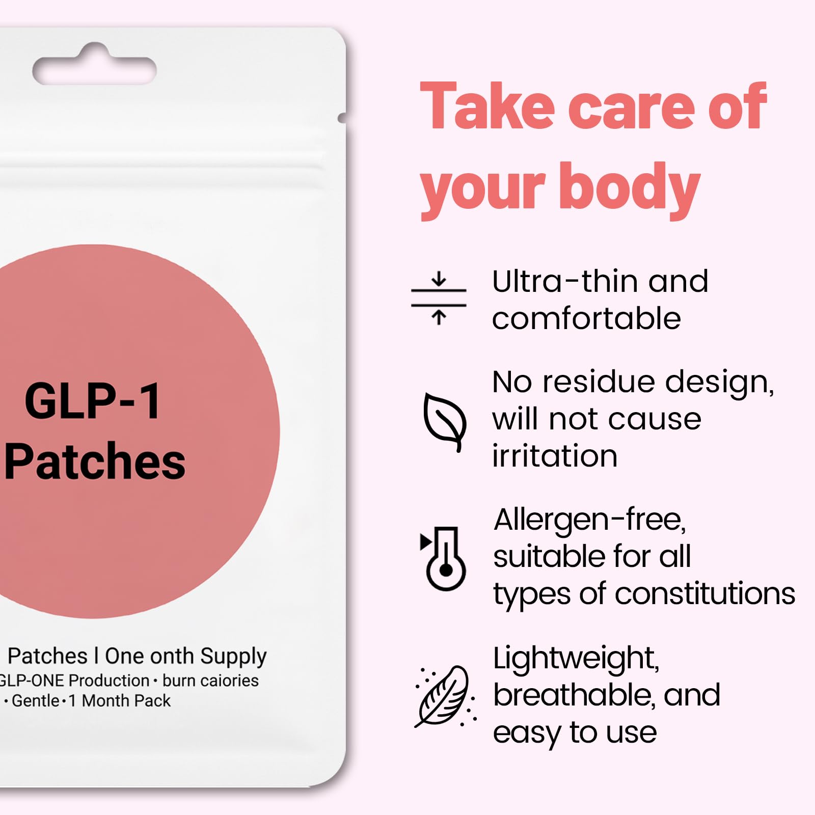 Close-up of GLP-1 Wellness Patches ingredients label