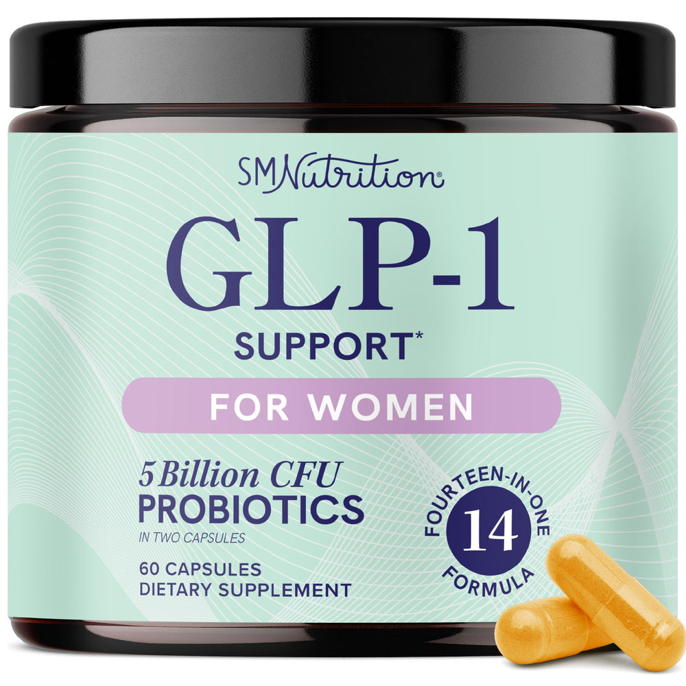 GLP-1 support for women bottle label and packaging
