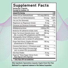 Bottle of GLP-1 supplement with probiotic imagery