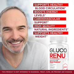 Gluco Renu 3-pack packaging and bottle