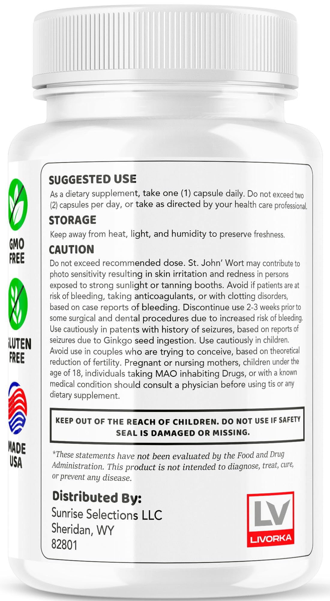 Back view of Gluco Renu bottle showing nutrition facts