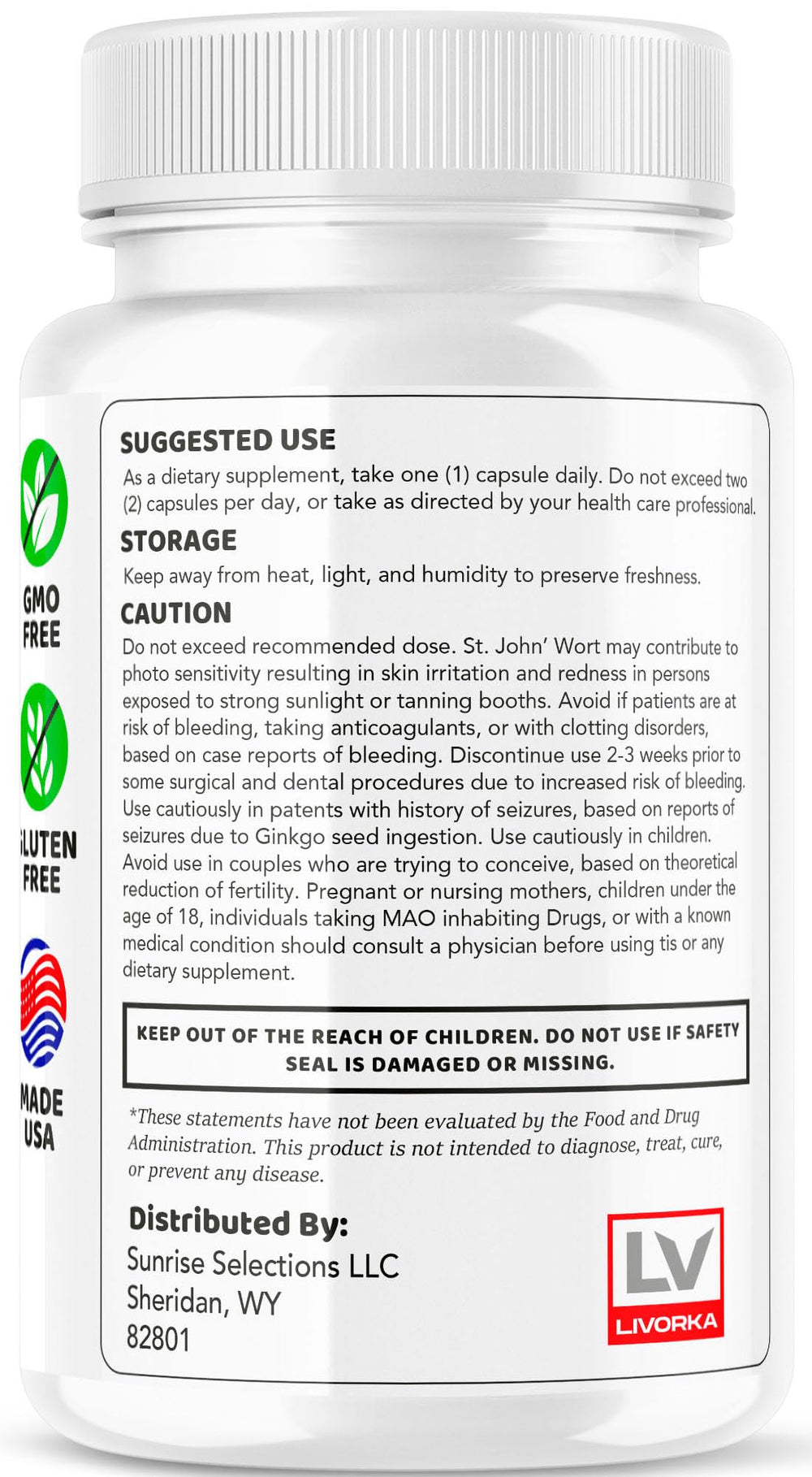 Back view of Gluco Renu bottle showing nutrition facts