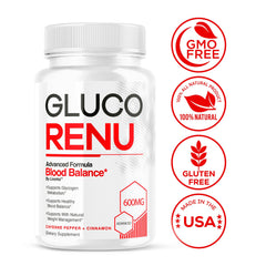 One Gluco Renu capsule next to a meal
