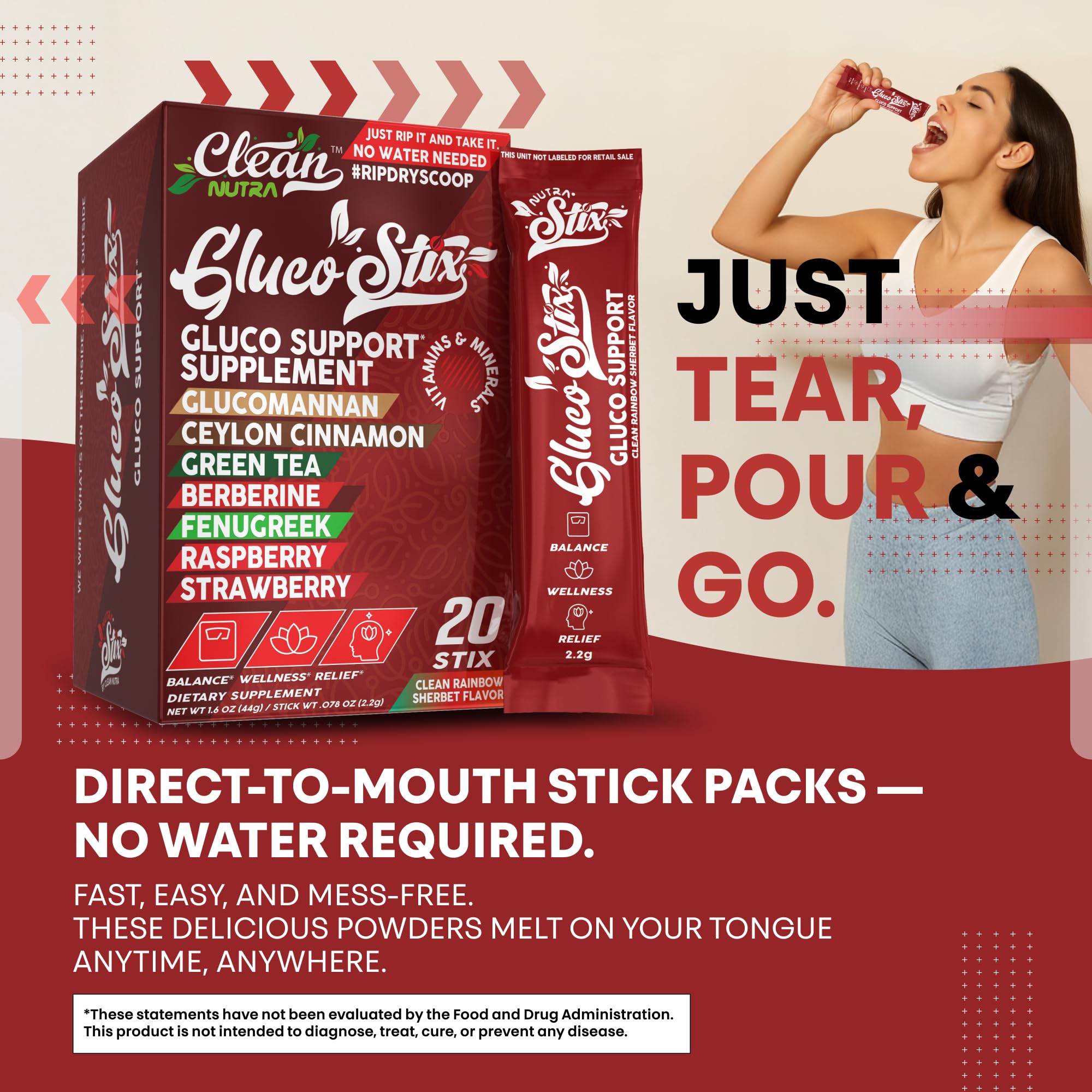 Apple cider vinegar imagery with Gluco Stix sticks