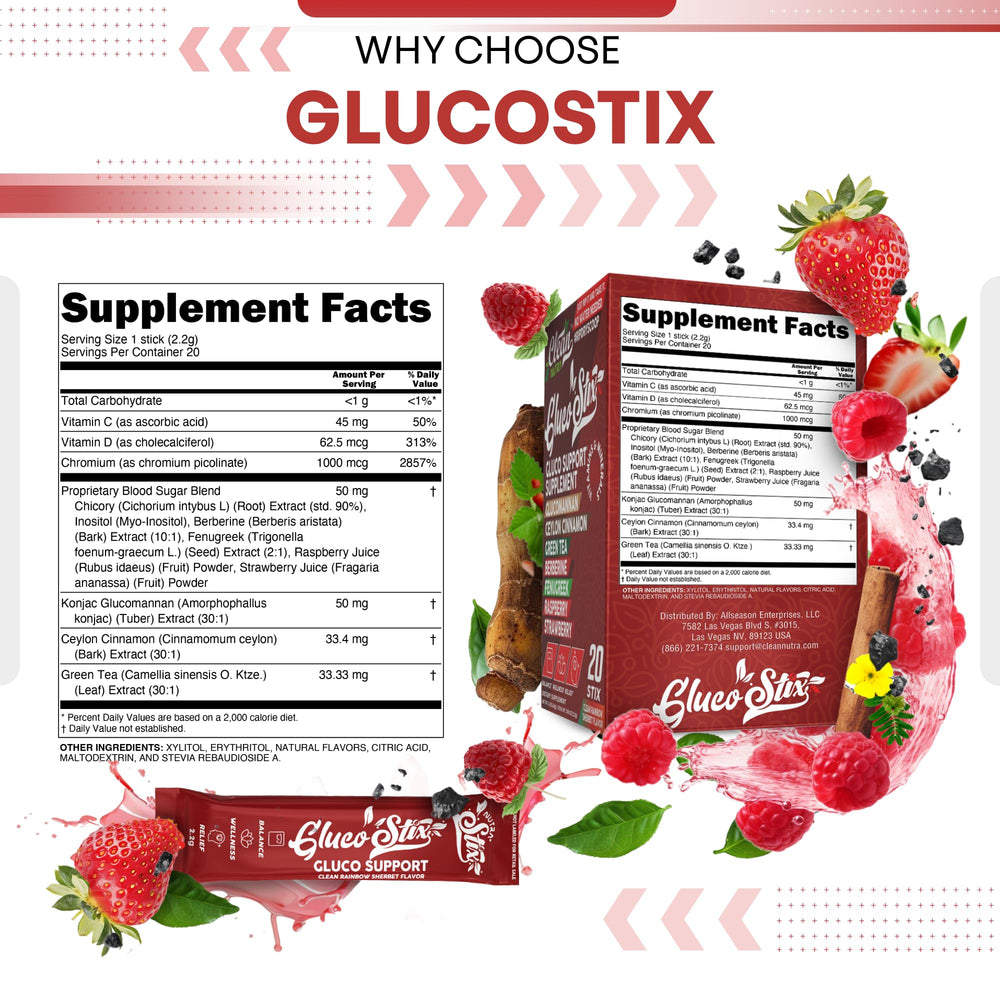 Close-up of Rainbow Sherbet flavor sticks from Gluco Stix