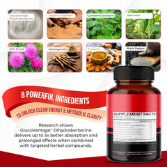 Close-up of GlucoVantage Dihydroberberine per capsule