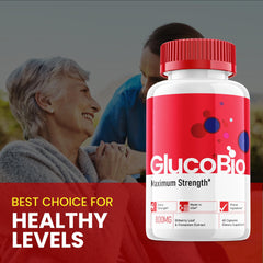 Front label of Gluco Bio Support Supplement bottle