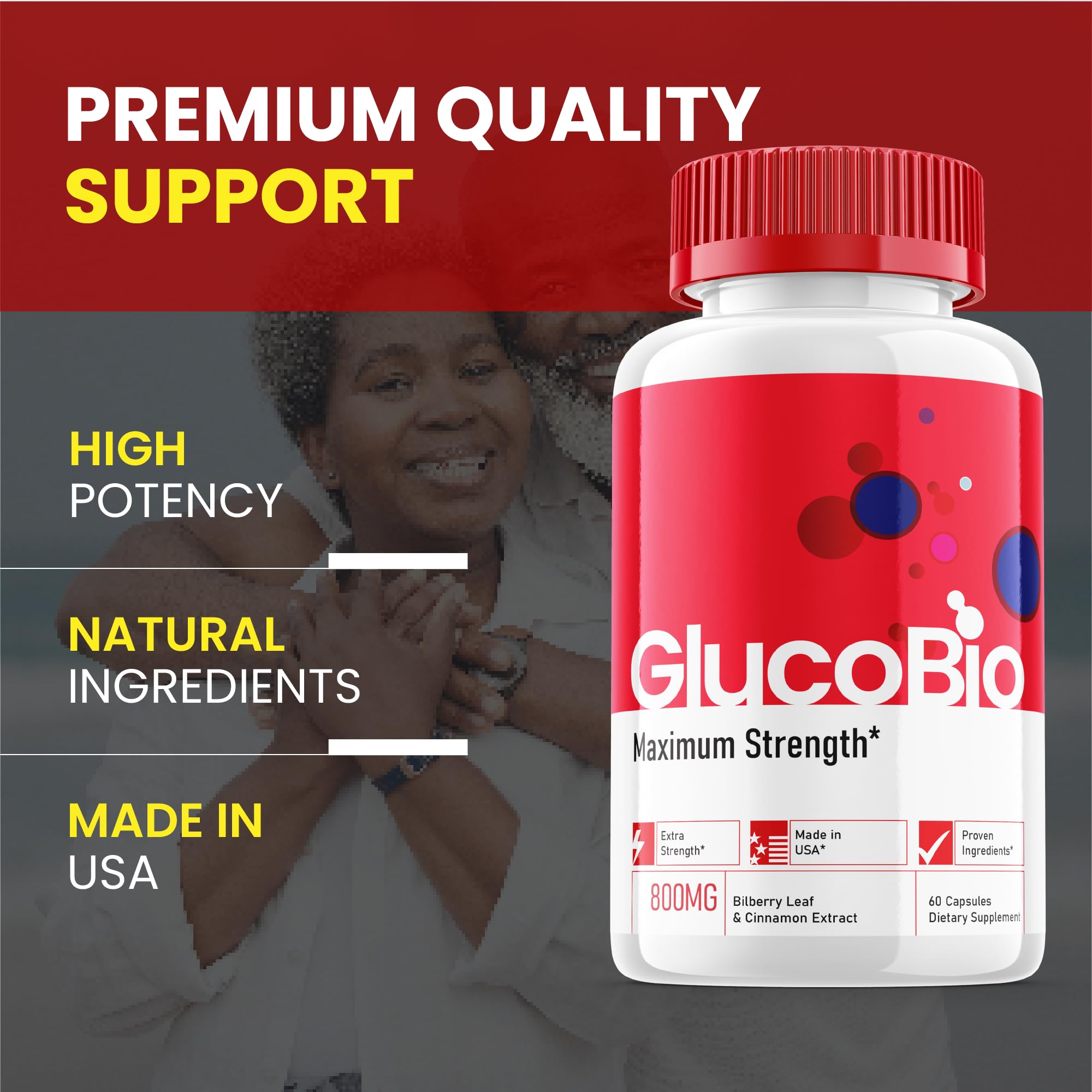 USA-made Glucobio Capsules packaging