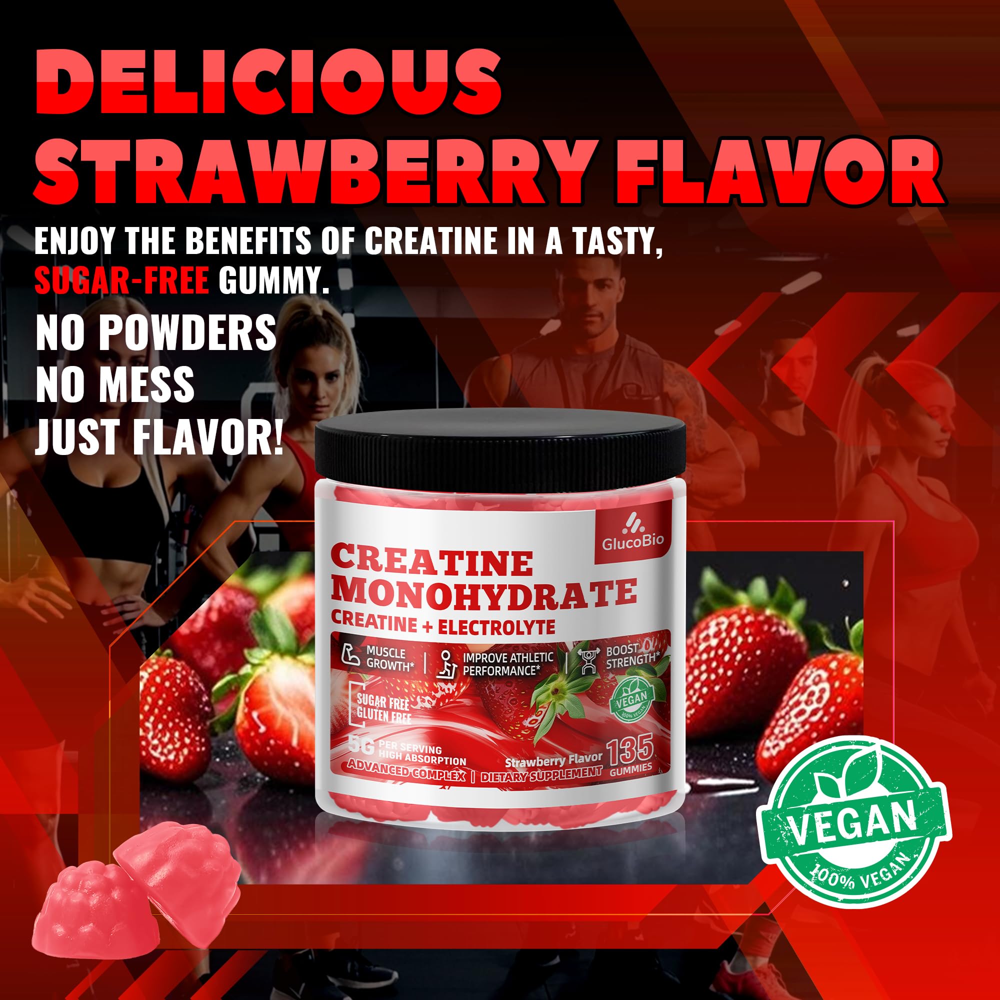 Ingredients and nutritional information for GlucoBio gummies