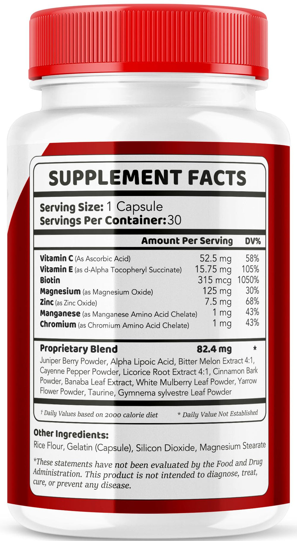 All natural ingredients emphasis on Glucyn label