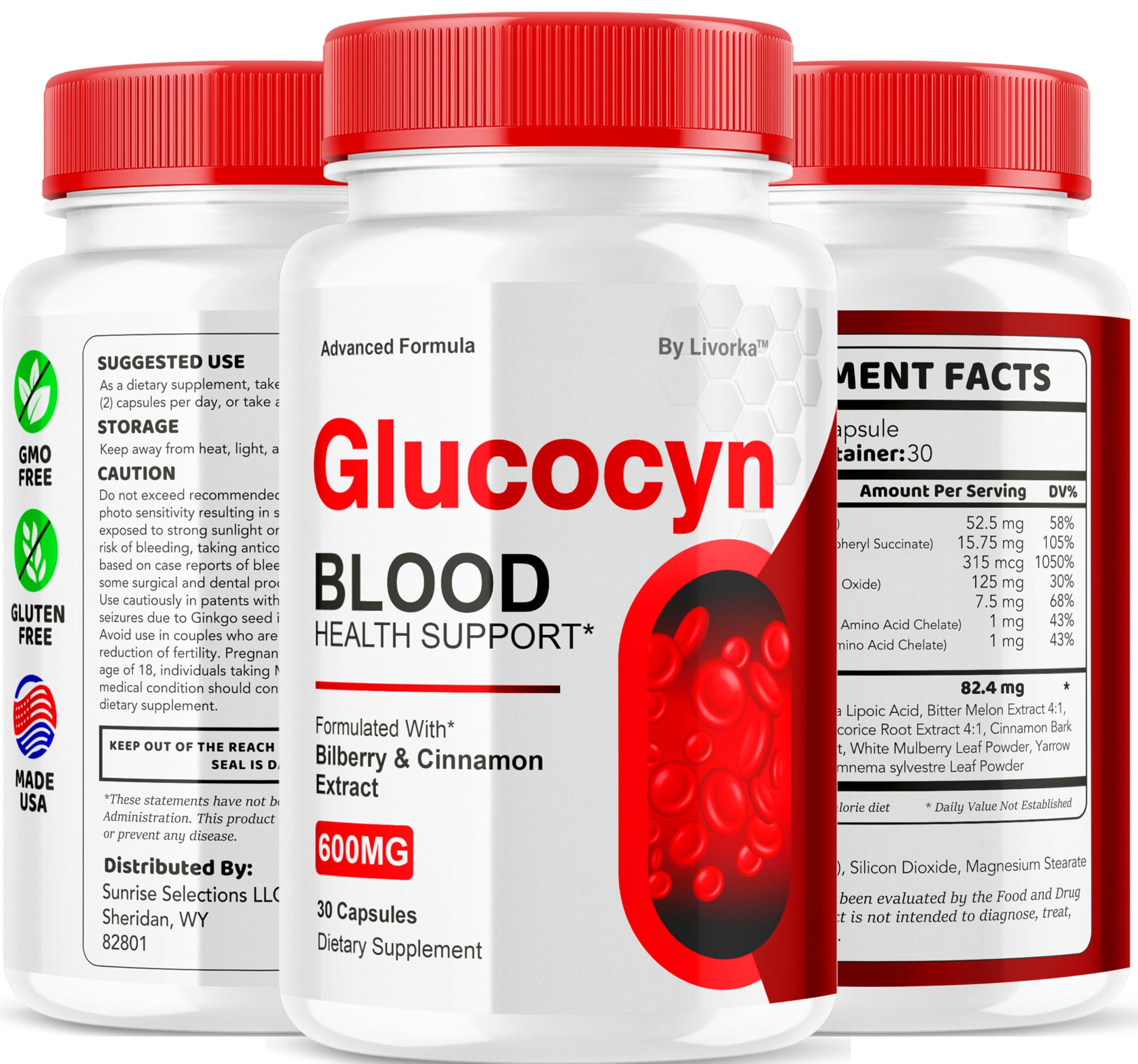 Glucocyn 60 capsules official product packaging