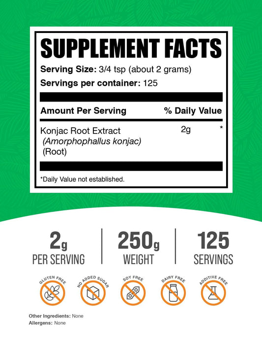 BulkSupplements Glucomannan Powder Konjac Root packaging
