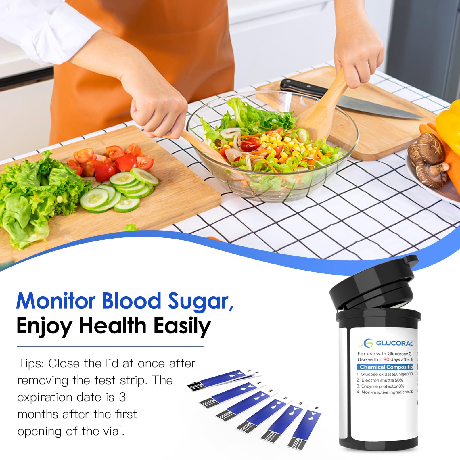 Glucoracy at-home monitoring setup for convenient daily checks