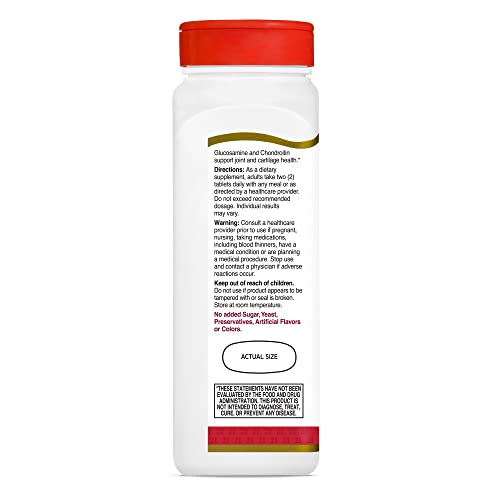 Close-up of triple-strength glucosamine chondroitin tablets