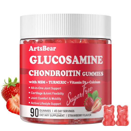 Front view of Glucosamine Chondroitin Gummies with MSM & Calcium bottle - 90 count
