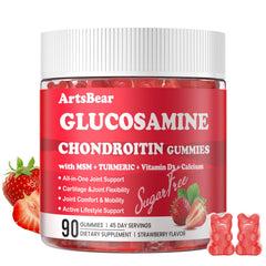 Front view of Glucosamine Chondroitin Gummies with MSM & Calcium bottle - 90 count