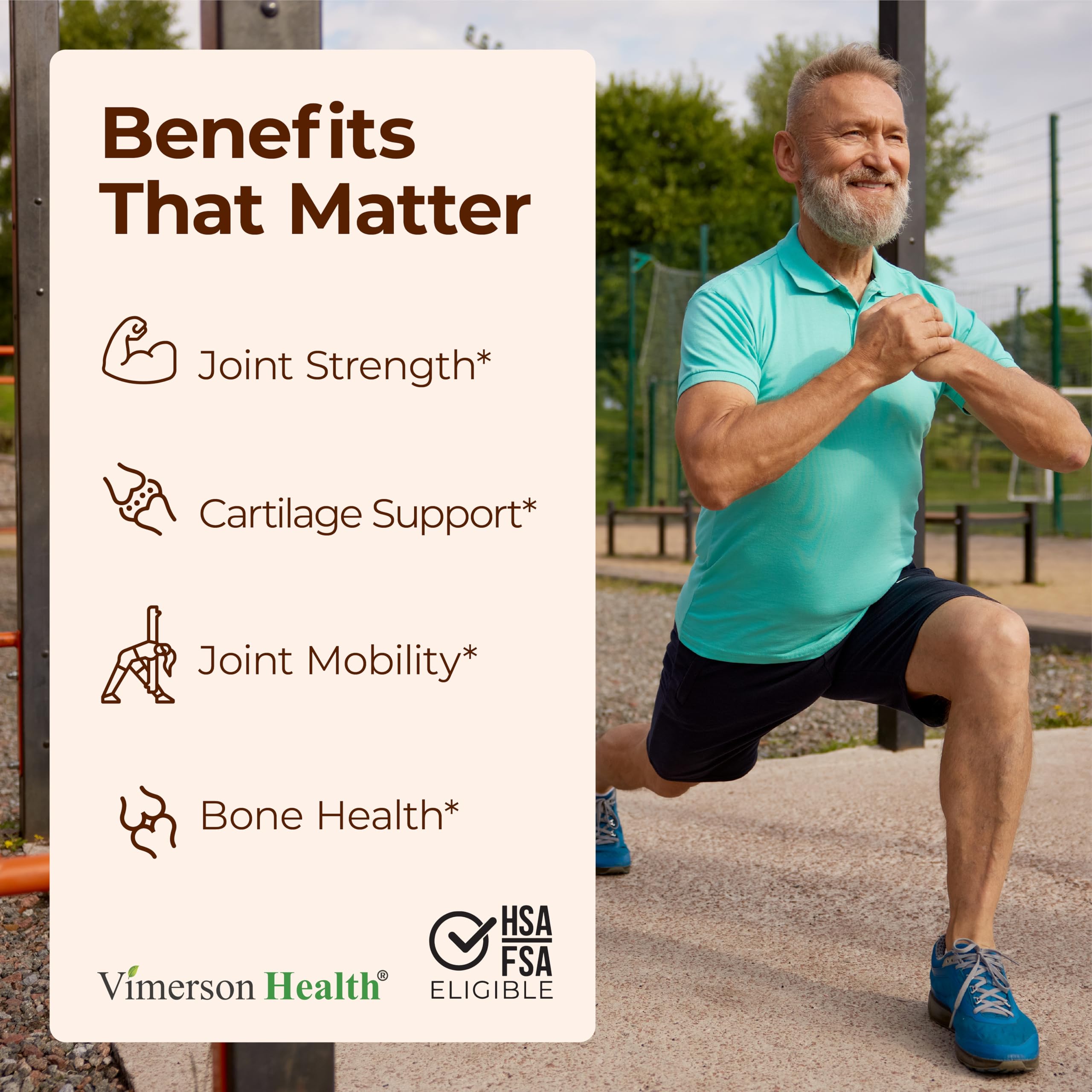 Back panel with supplement facts for Glucosamine Chondroitin MSM bottle