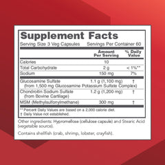Close-up view of glucosamine, chondroitin and MSM capsules