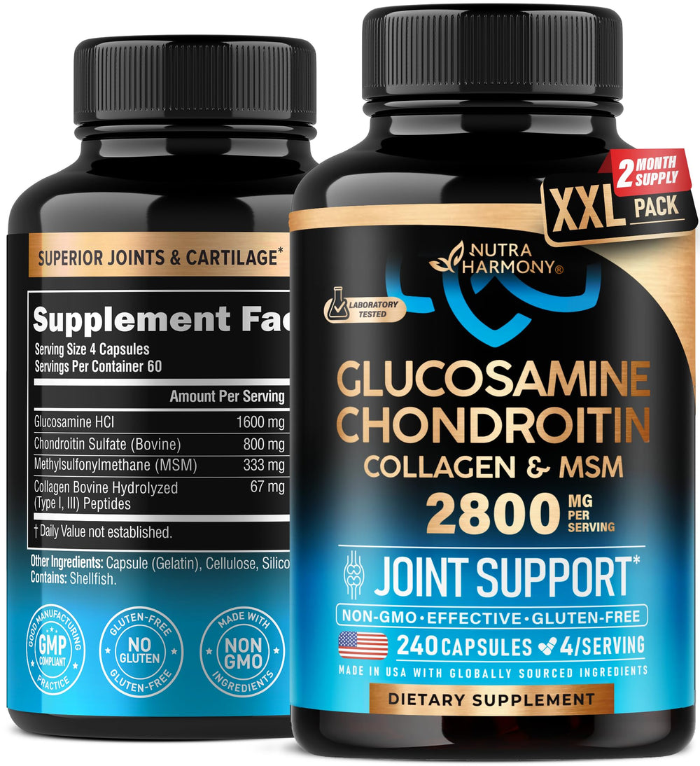 Glucosamine Chondroitin MSM Collagen bottle label