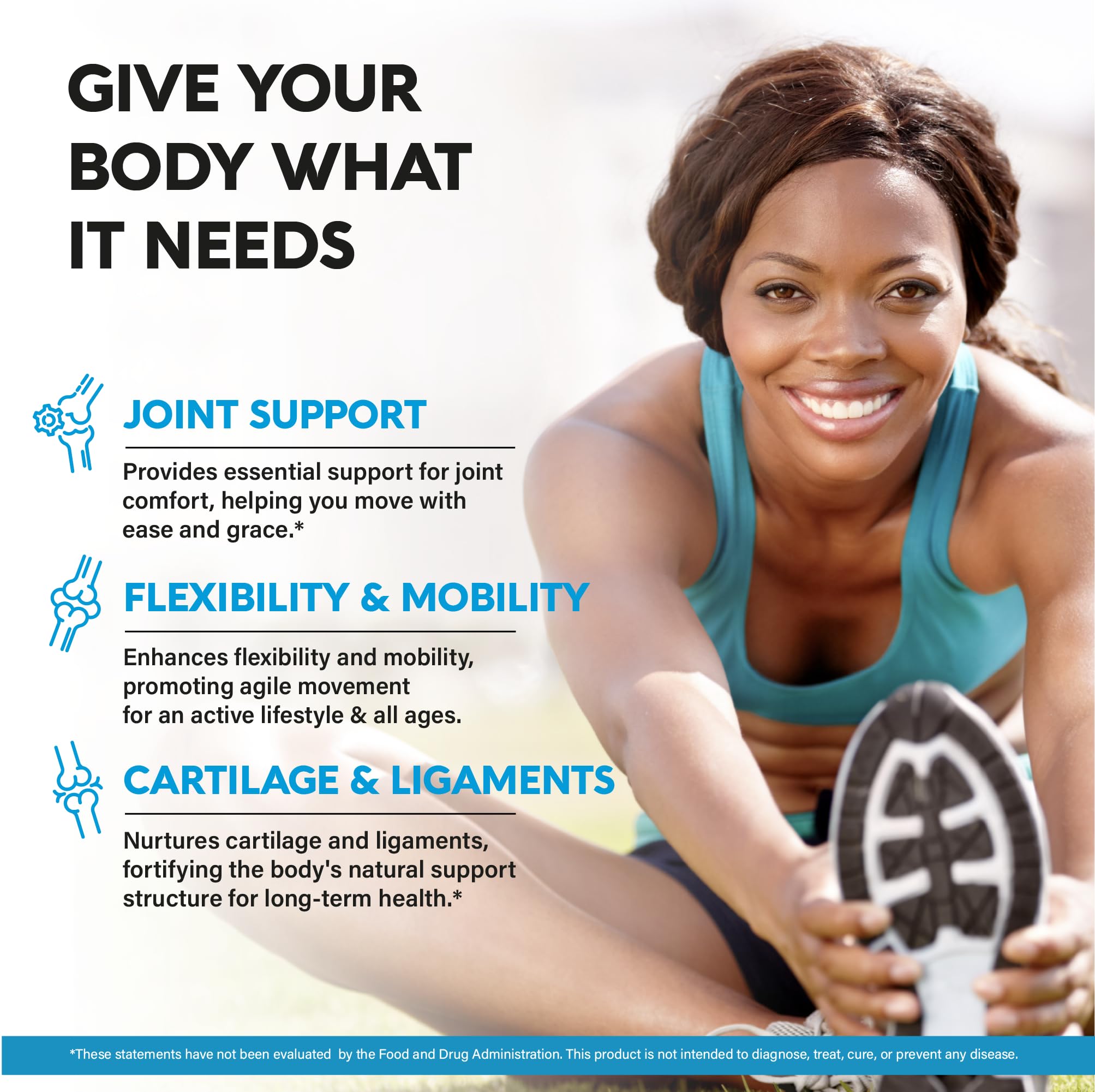 Ingredient blend of glucosamine, chondroitin, MSM, and collagen