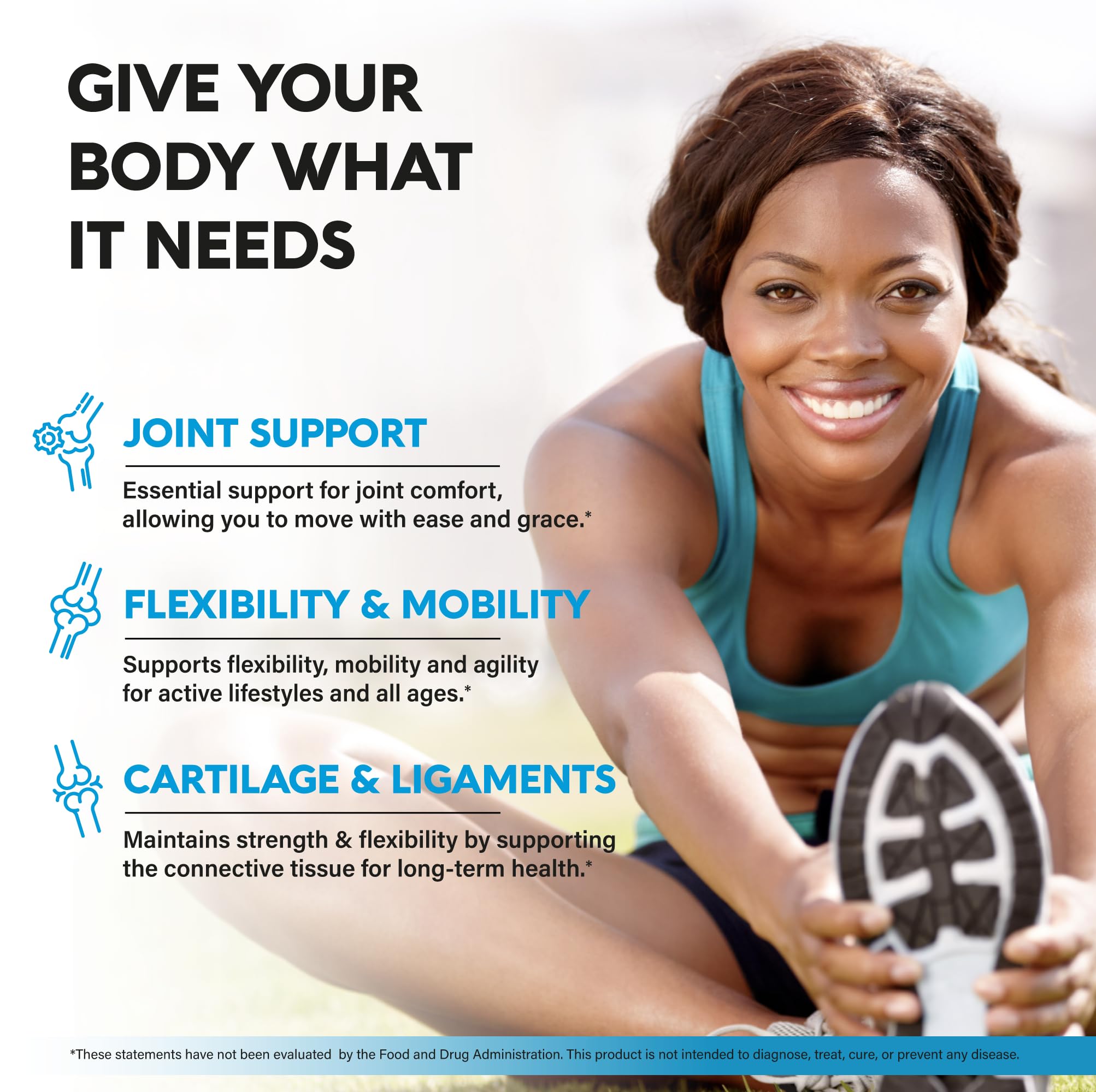 USA-made label on the joint health supplement bottle