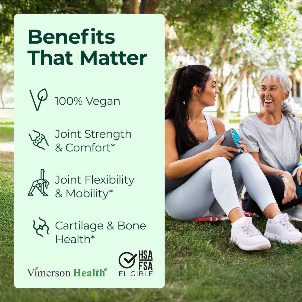 Highlighted vegan Glucosamine, Phytodroitin and MSM ingredients