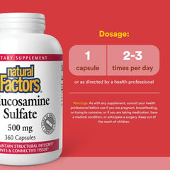 Front view of Glucosamine Sulfate bottle with label